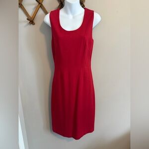 Izzy Camilleri Red Sleeveless Sheath Career Dress Size 4 minimalist staple